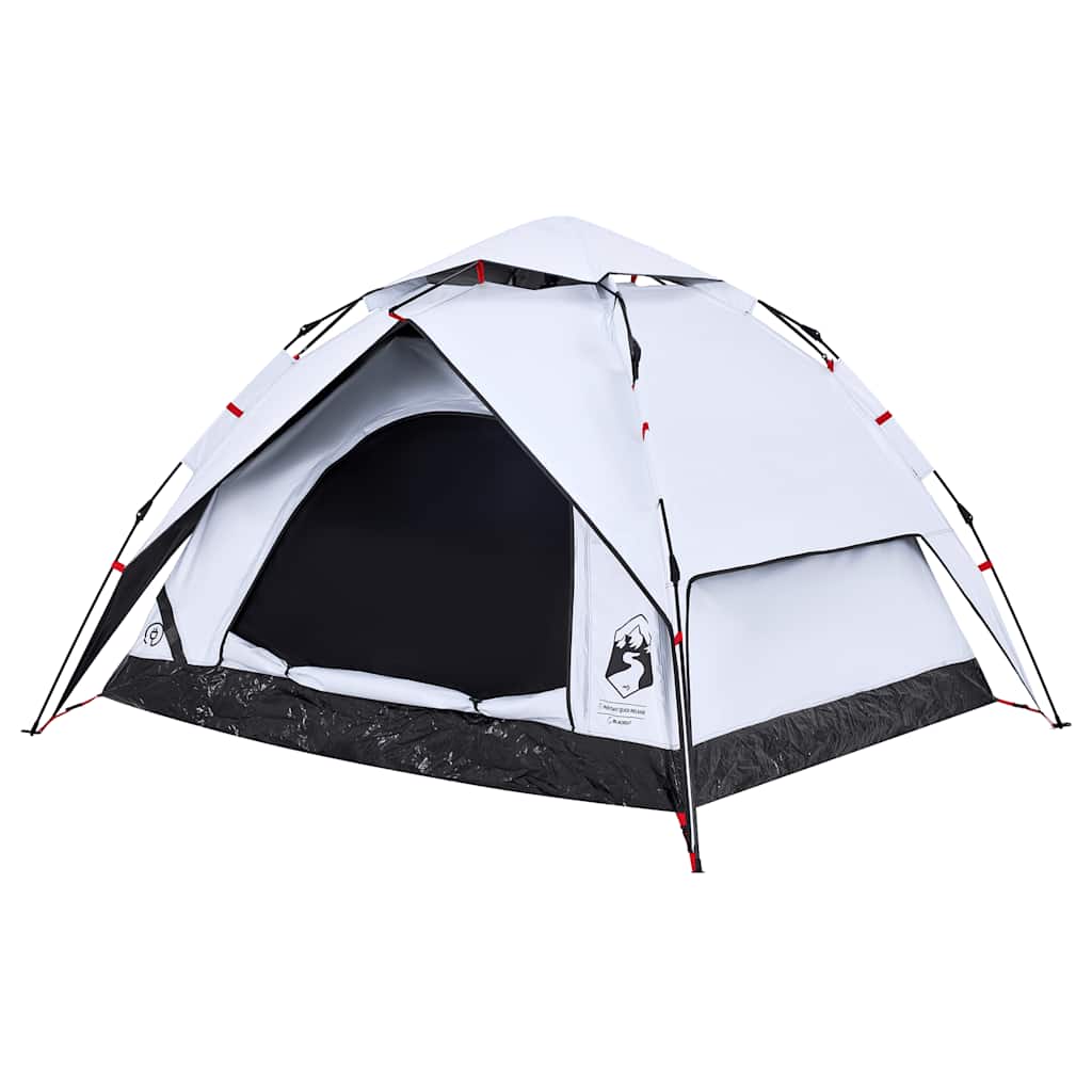 Camping Tent Dome 3-Person White Blackout Fabric Quick Release