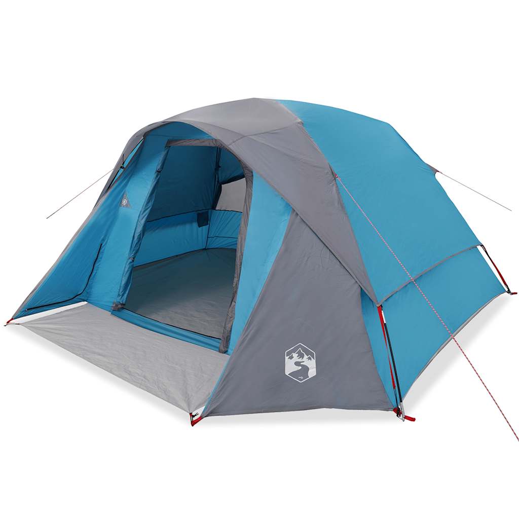 Camping Tent Cabin 4-Person Blue Waterproof