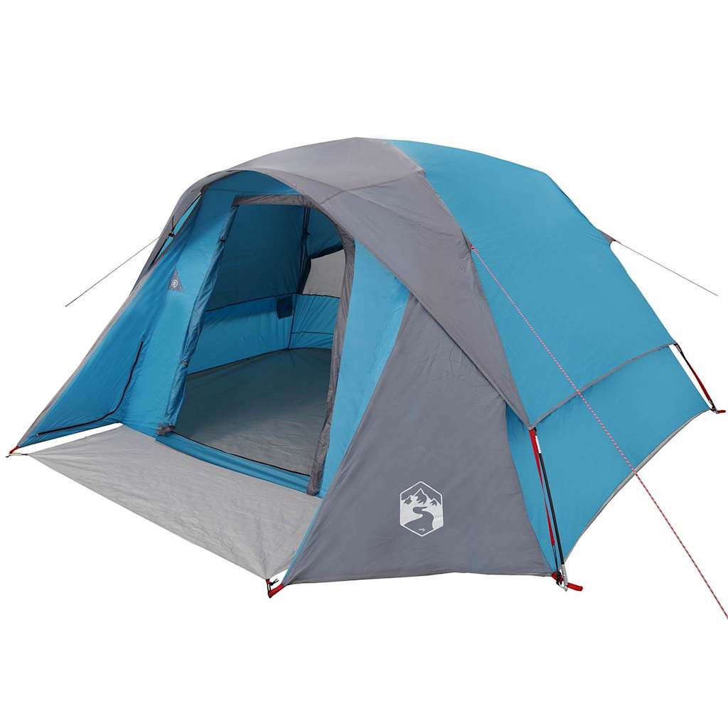Camping Tent Cabin 4-Person Blue Waterproof