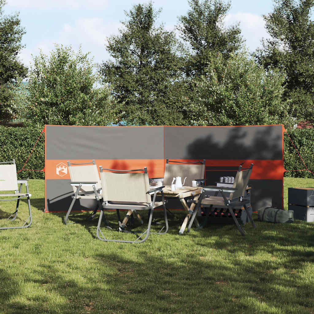Camping Windbreak Grey and Orange 344x120 cm Waterproof