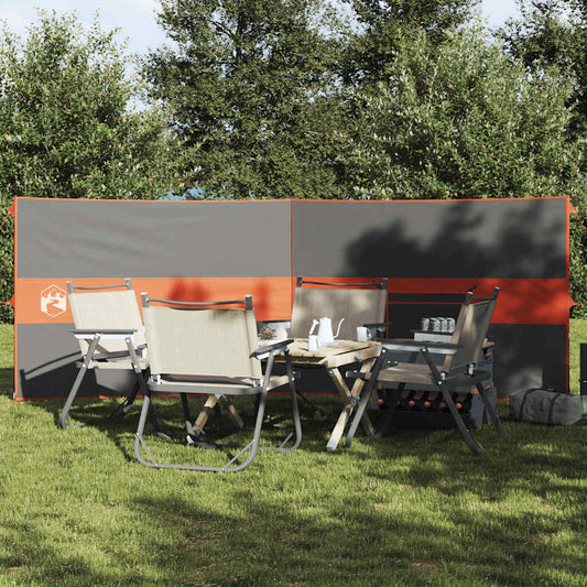 Camping Windbreak Grey and Orange 344x120 cm Waterproof
