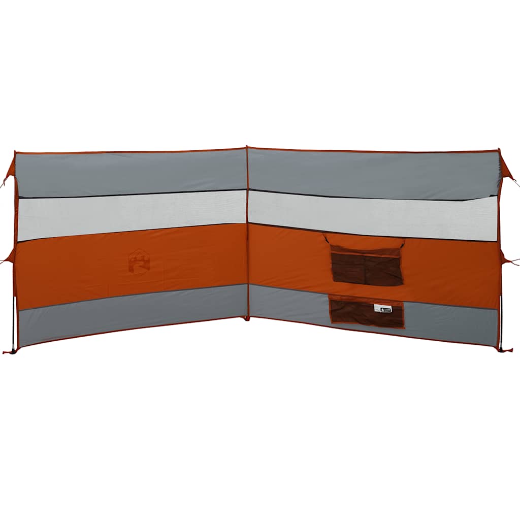 Camping Windbreak Grey and Orange 340x130 cm Waterproof