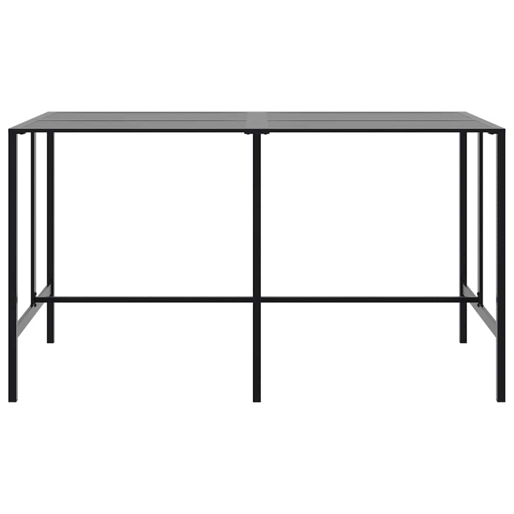 9 Piece Garden Bar Set Black Powder-coated Steel