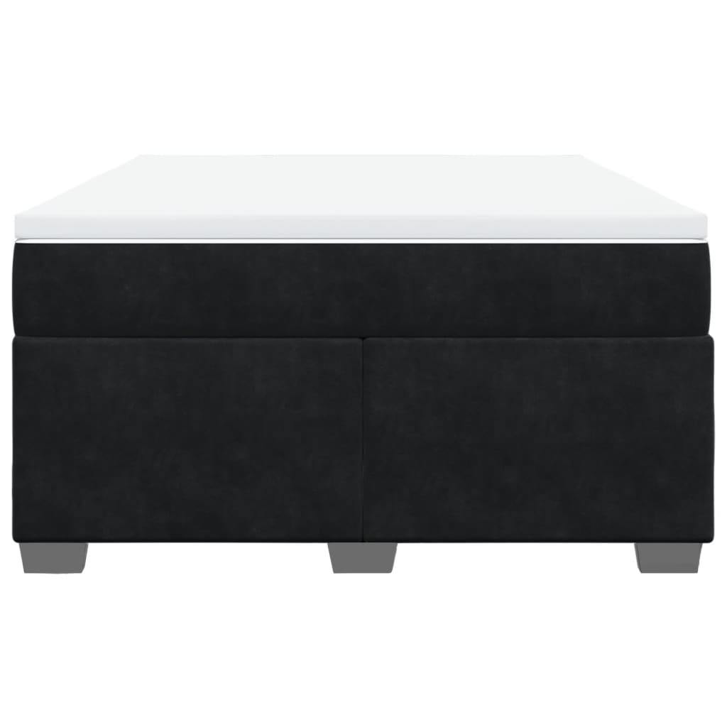 Box Spring Bed with Mattress Black 140x200 cm Velvet