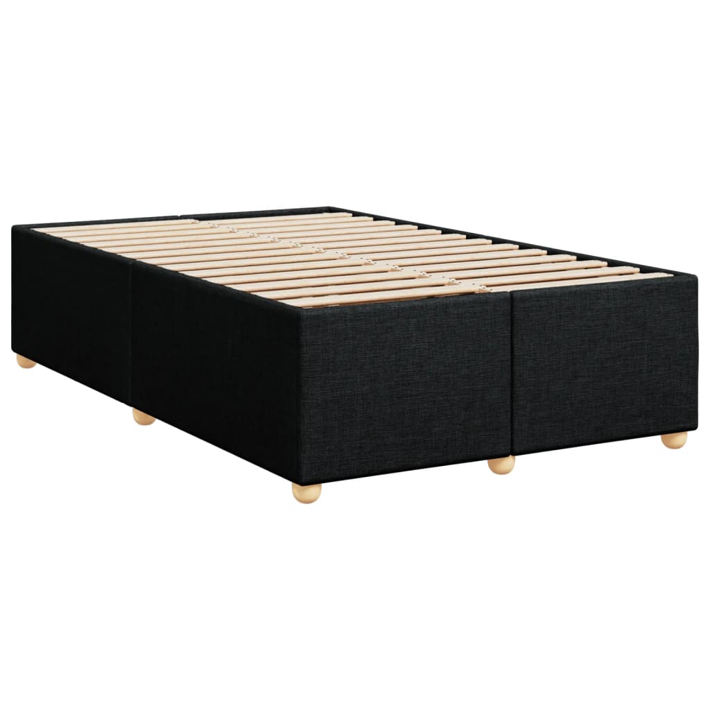 Box Spring Bed with Mattress Black 120x200 cm Fabric