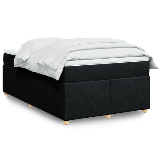 Box Spring Bed with Mattress Black 120x200 cm Fabric