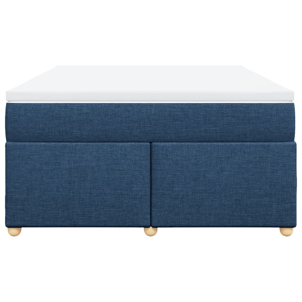 Box Spring Bed with Mattress Blue 140x200 cm Fabric