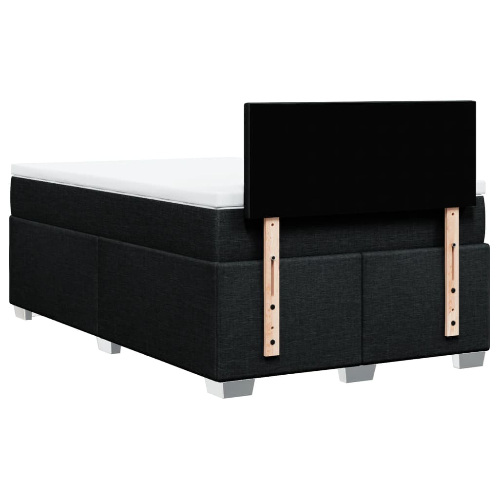 Box Spring Bed with Mattress Black 120x200 cm Fabric