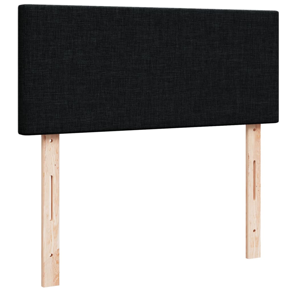 Box Spring Bed with Mattress Black 120x200 cm Fabric