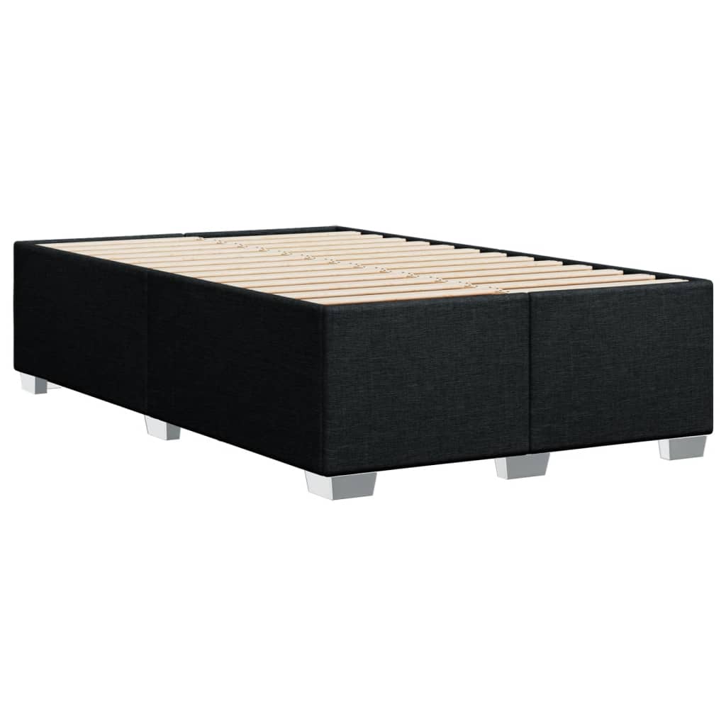 Box Spring Bed with Mattress Black 120x200 cm Fabric