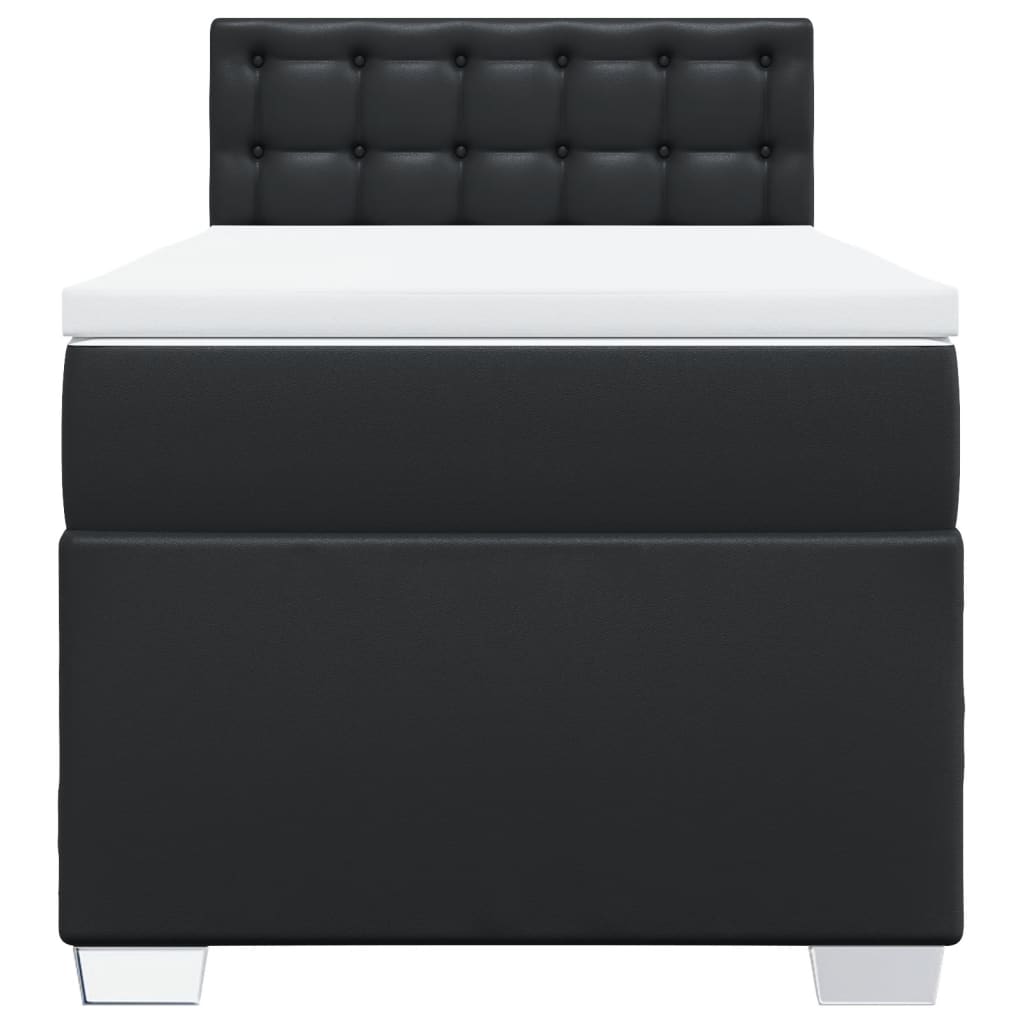 Box Spring Bed with Mattress Black 80x200 cm Faux Leather