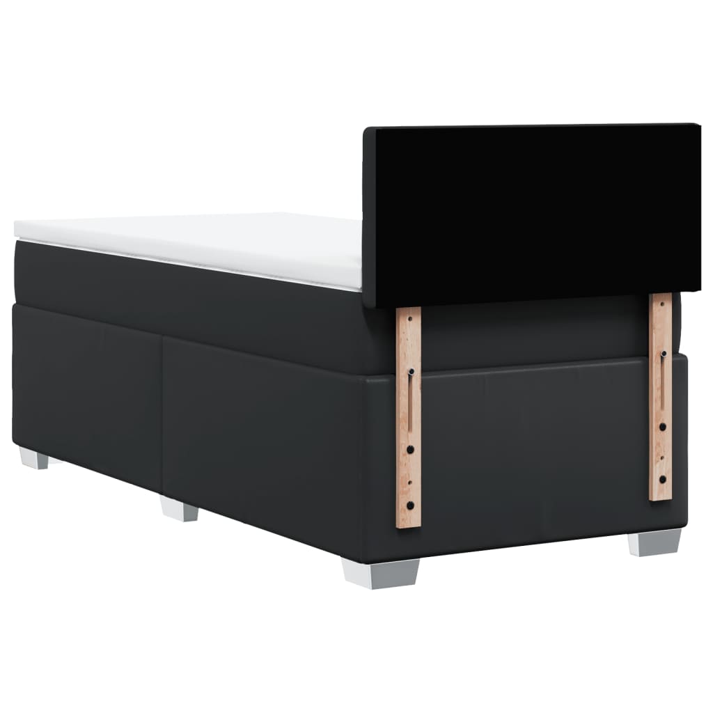 Box Spring Bed with Mattress Black 80x200 cm Faux Leather