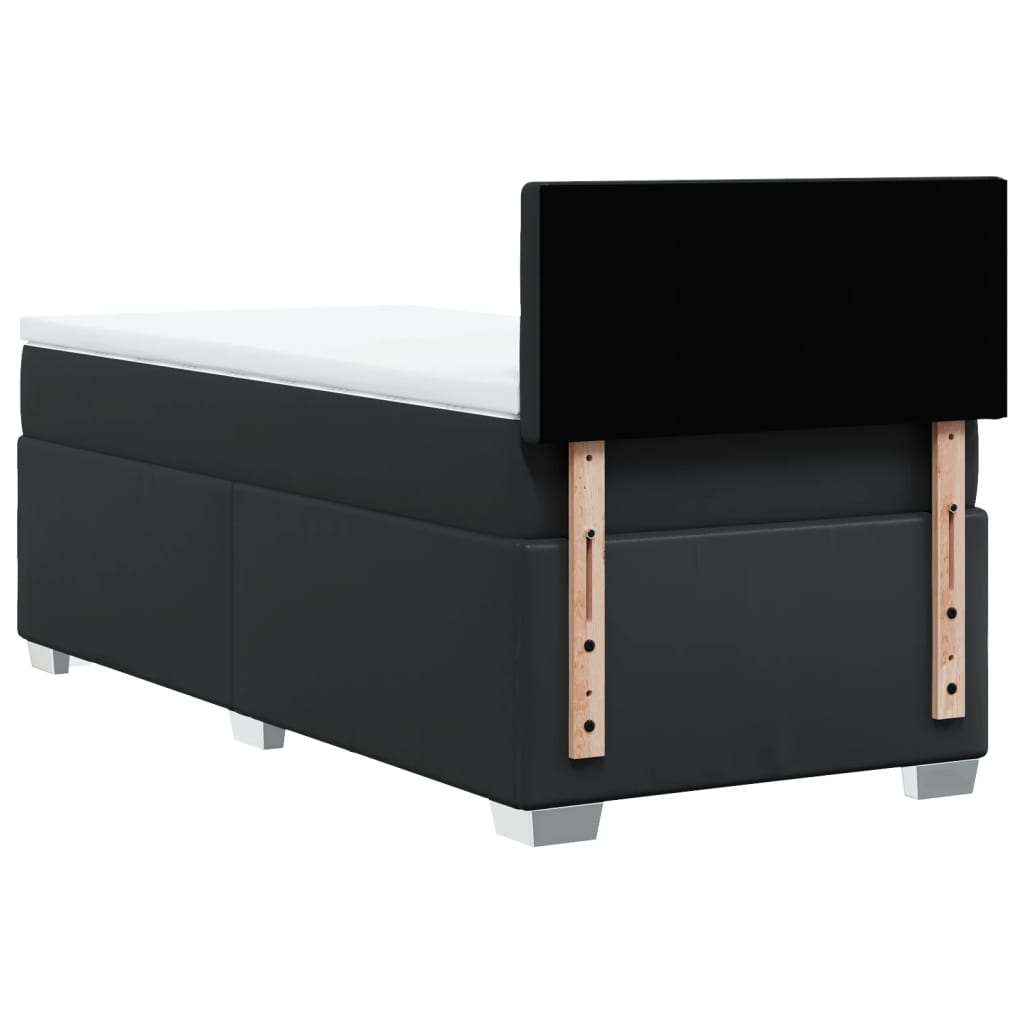 Box Spring Bed with Mattress Black 90x190 cm Faux Leather