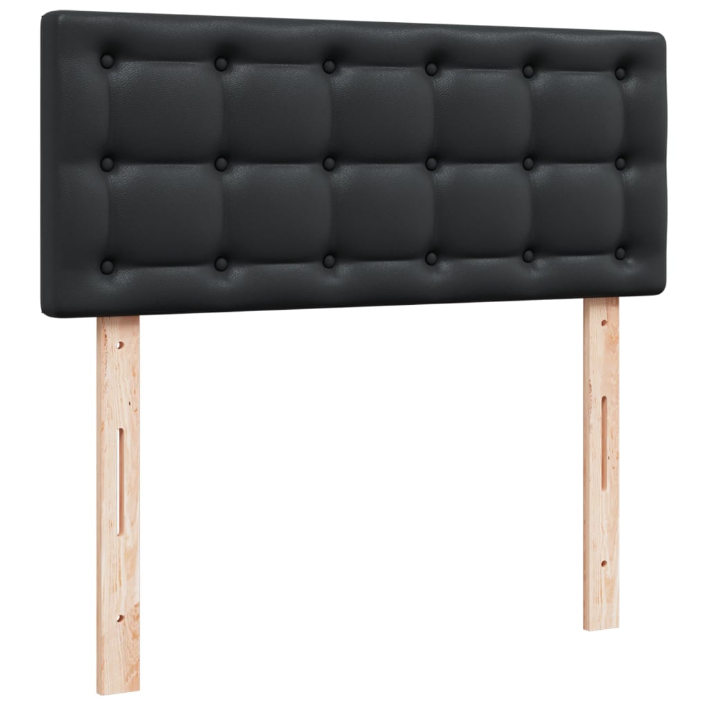 Box Spring Bed with Mattress Black 120x190 cm Faux Leather