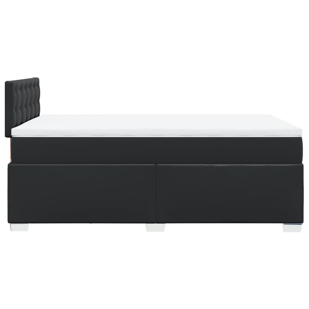 Box Spring Bed with Mattress Black 120x200 cm Faux Leather