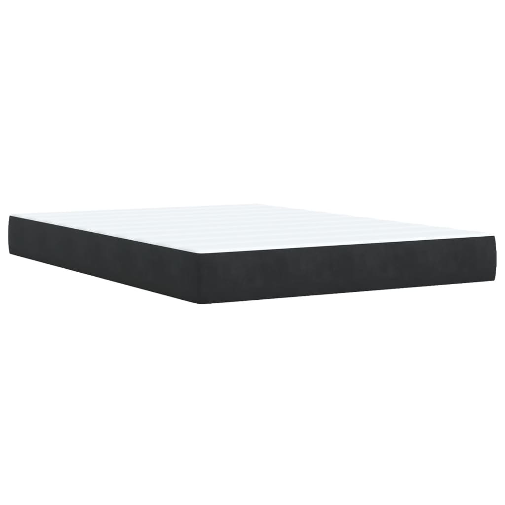 Box Spring Bed with Mattress Black 140x190 cm Faux Leather