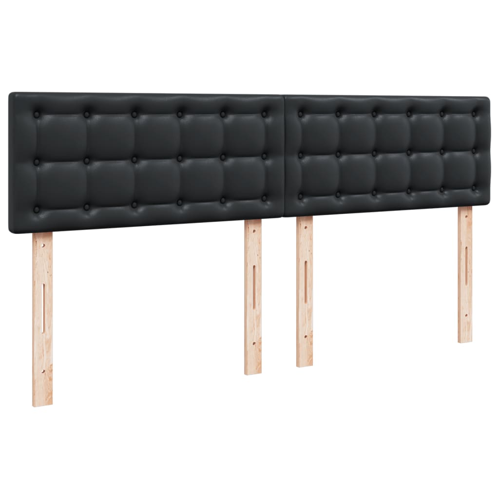 Box Spring Bed with Mattress Black 180x200 cm Faux Leather