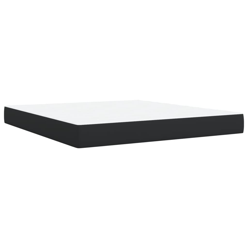 Box Spring Bed with Mattress Black 180x200 cm Faux Leather