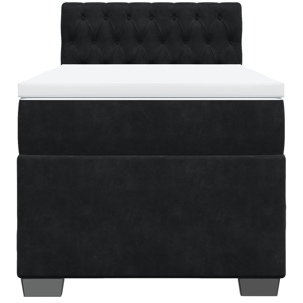 Box Spring Bed with Mattress Black 80x200 cm Velvet