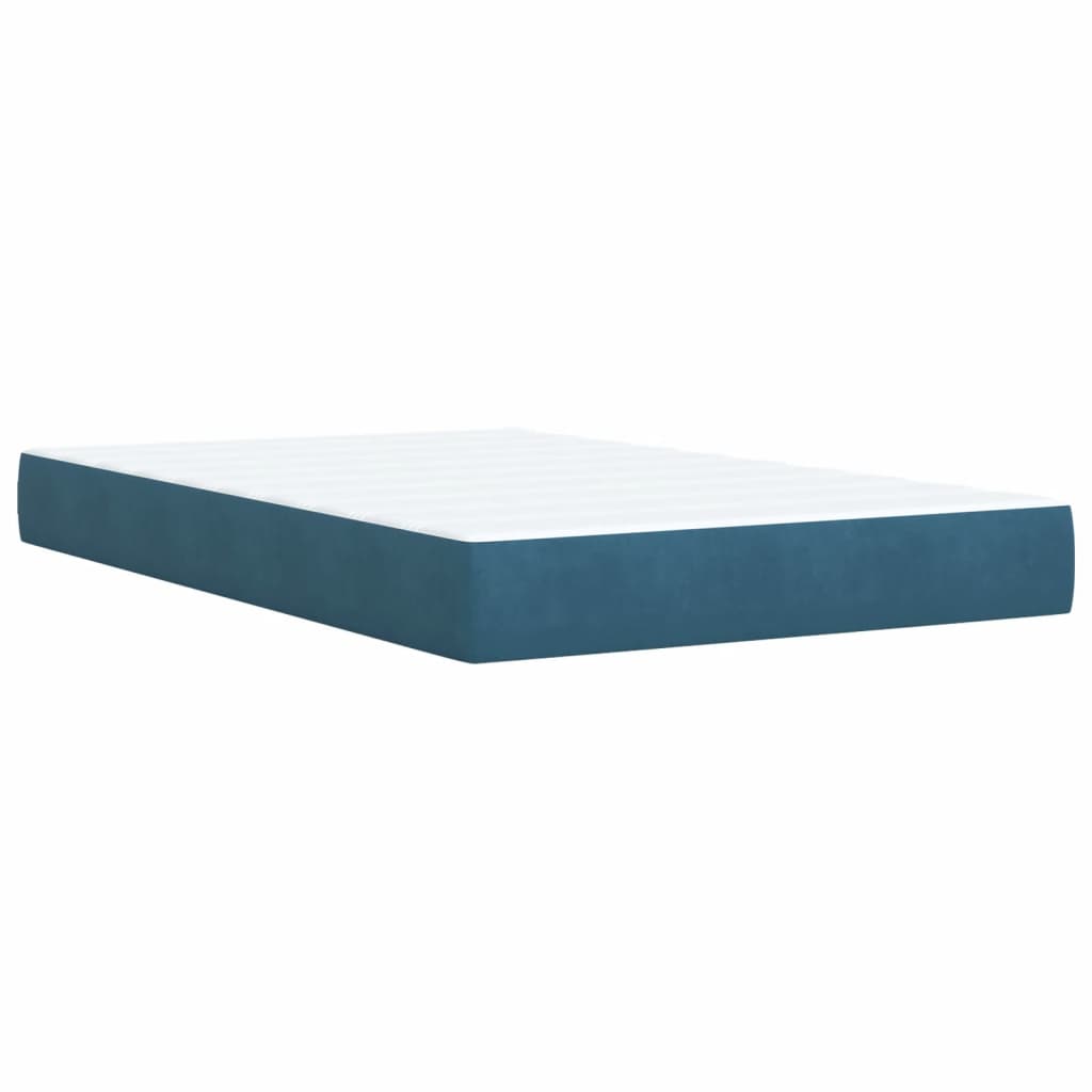Box Spring Bed with Mattress Blue 120x200 cm Velvet
