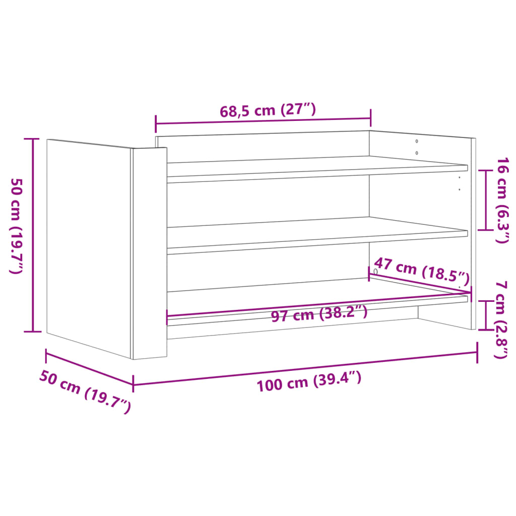 Coffee Table Grey Sonoma 100x50x50 cm Engineered Wood
