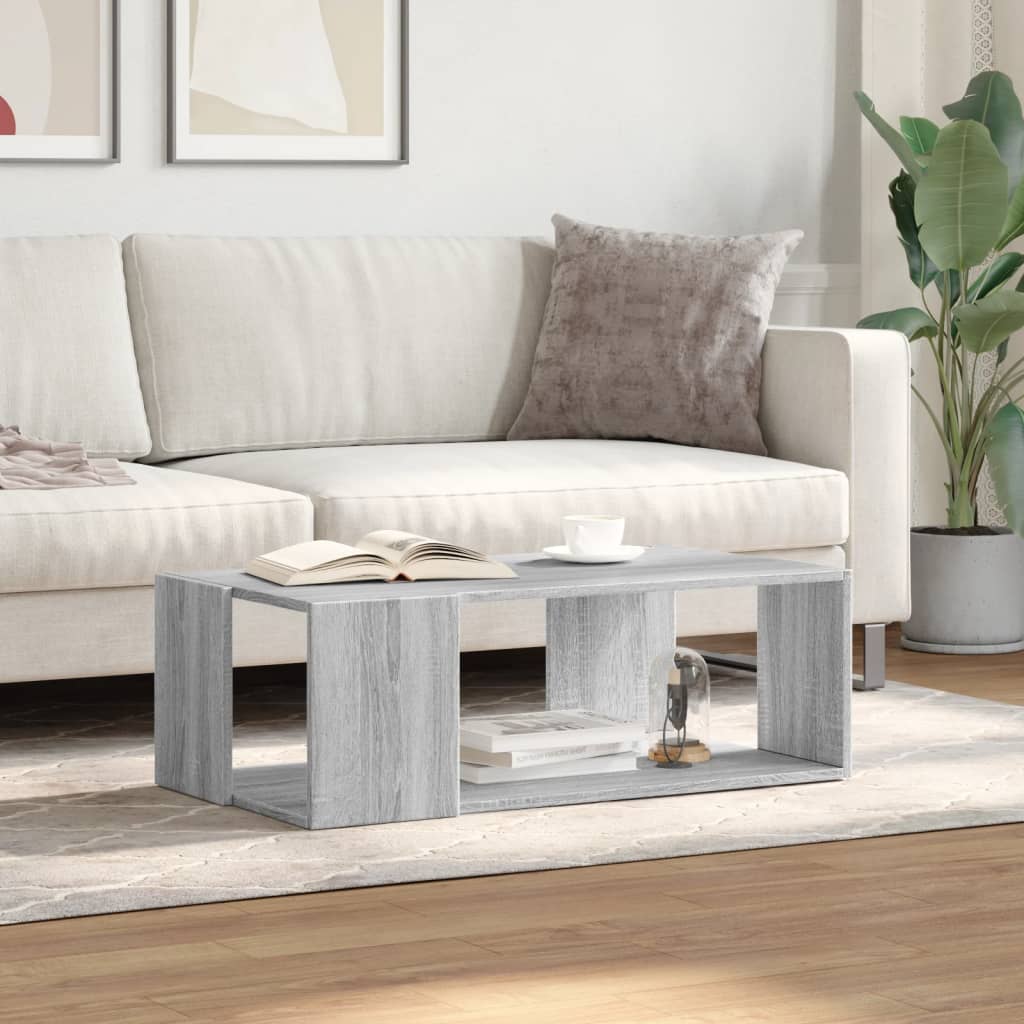 Coffee Table Grey Sonoma 89.5x48x30 cm Engineered Wood