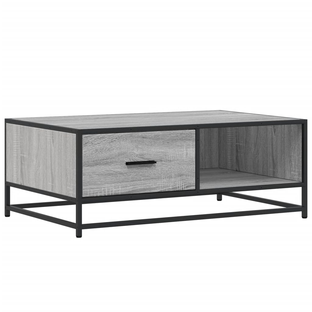 Coffee Table Grey Sonoma 90x57x35 cm Engineered Wood and Metal