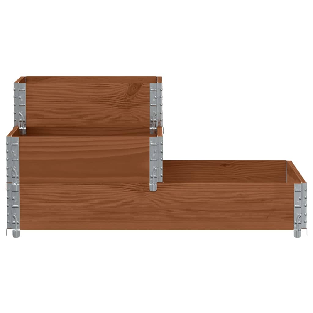 3-Tier Raised Bed Brown 120x80 cm Solid Wood Pine