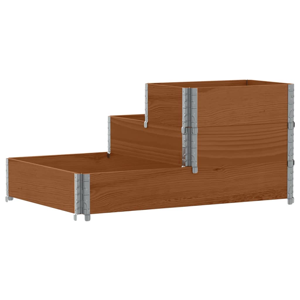 3-Tier Raised Bed Brown 120x80 cm Solid Wood Pine