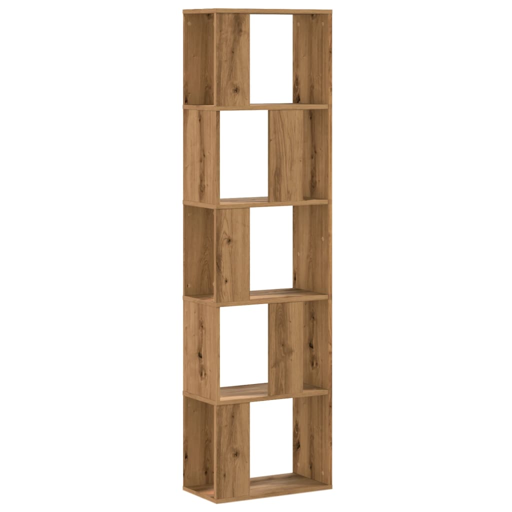 Bookcase 5-Tier Artisian Oak 45x23.5x162.5 cm Engineered Wood