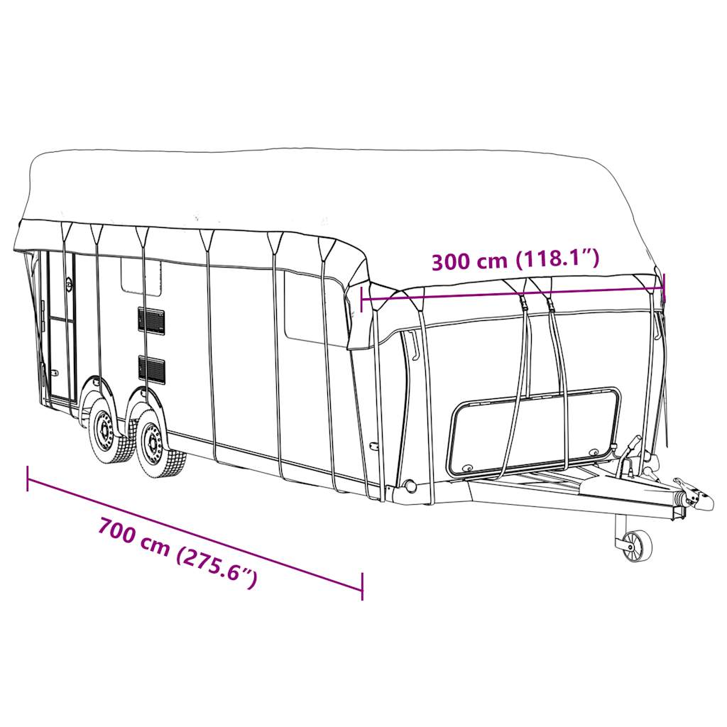 Caravan Roof Cover Grey 700x300 cm Non-woven Fabric