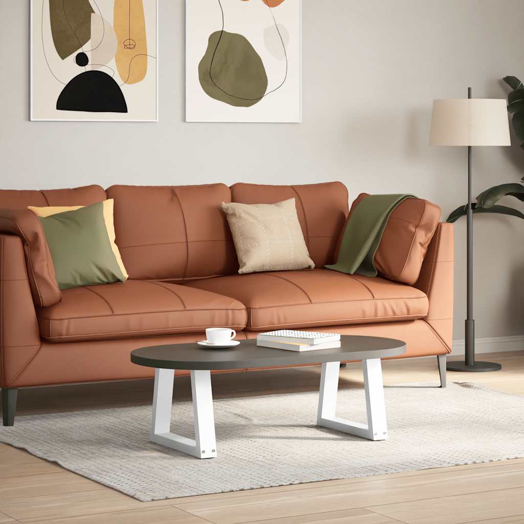 Coffee Table Legs V-Shape 2 pcs White 30x(30-31.3) cm Steel