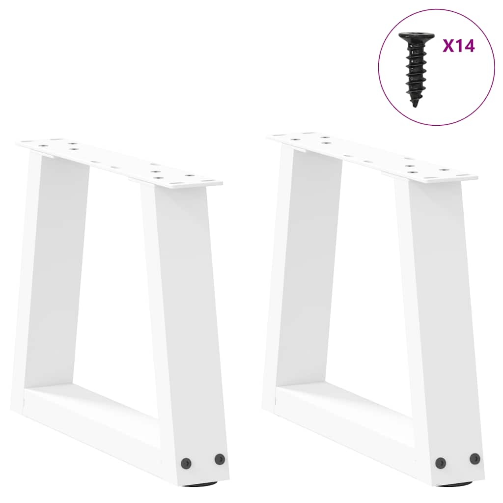 Coffee Table Legs V-Shape 2 pcs White 40x(30-31.3) cm Steel