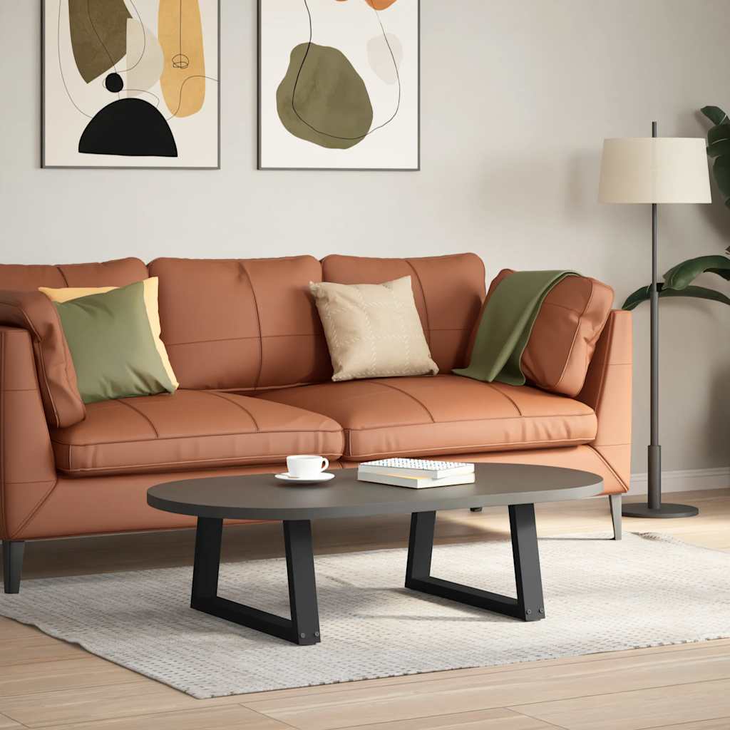 Coffee Table Legs V-Shape 2 pcs Black 50x(30-31.3) cm Steel