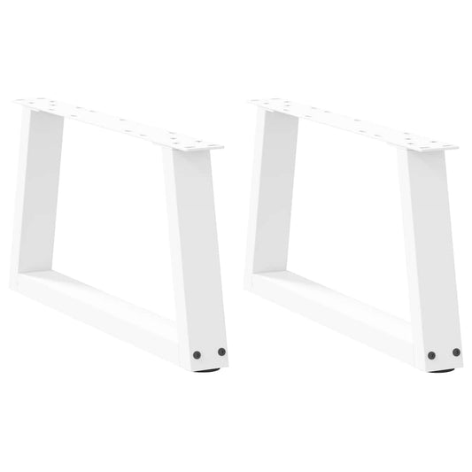 Coffee Table Legs V-Shape 2 pcs White 50x(30-31.3) cm Steel