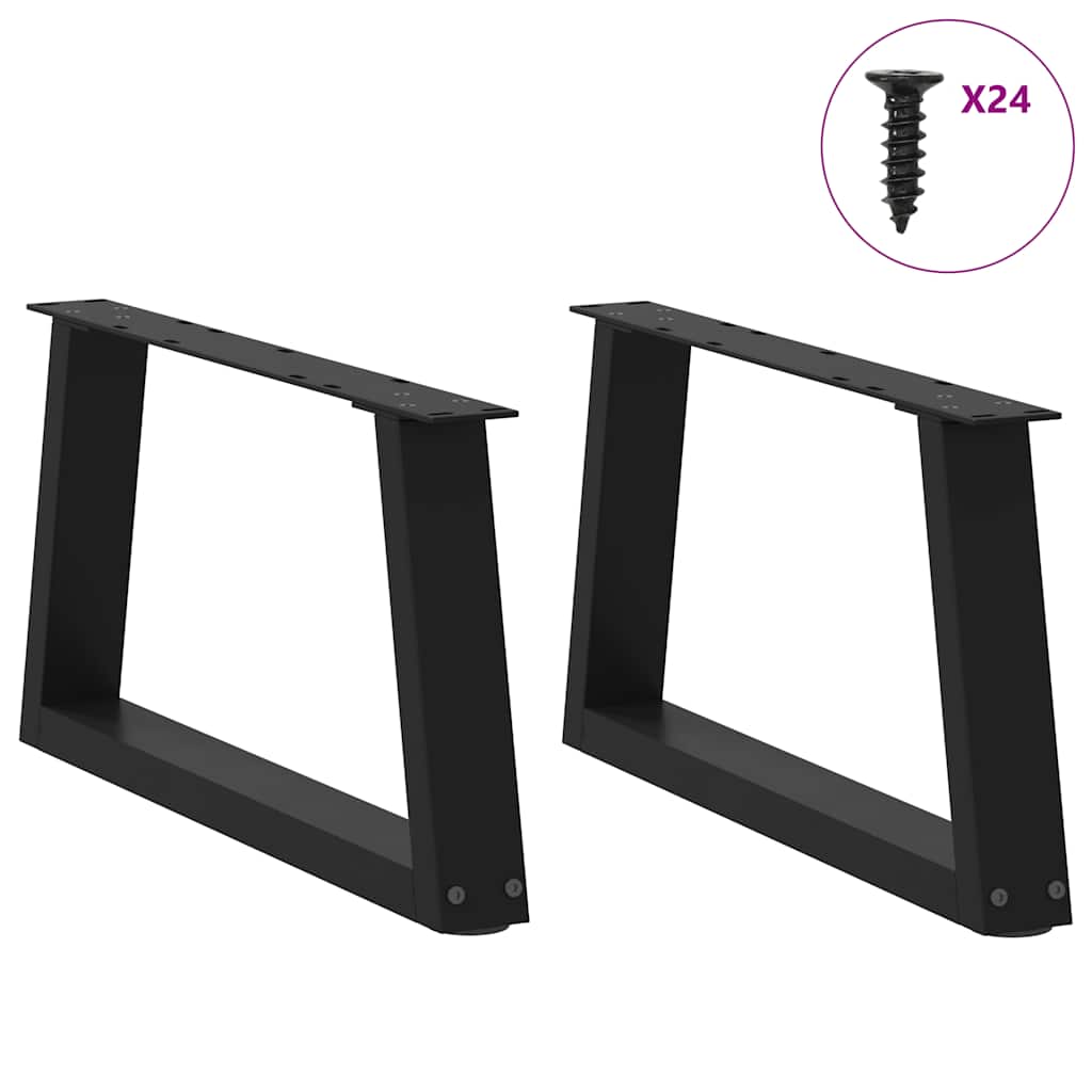 Coffee Table Legs V-Shape 2 pcs Black 60x(30-31.3) cm Steel