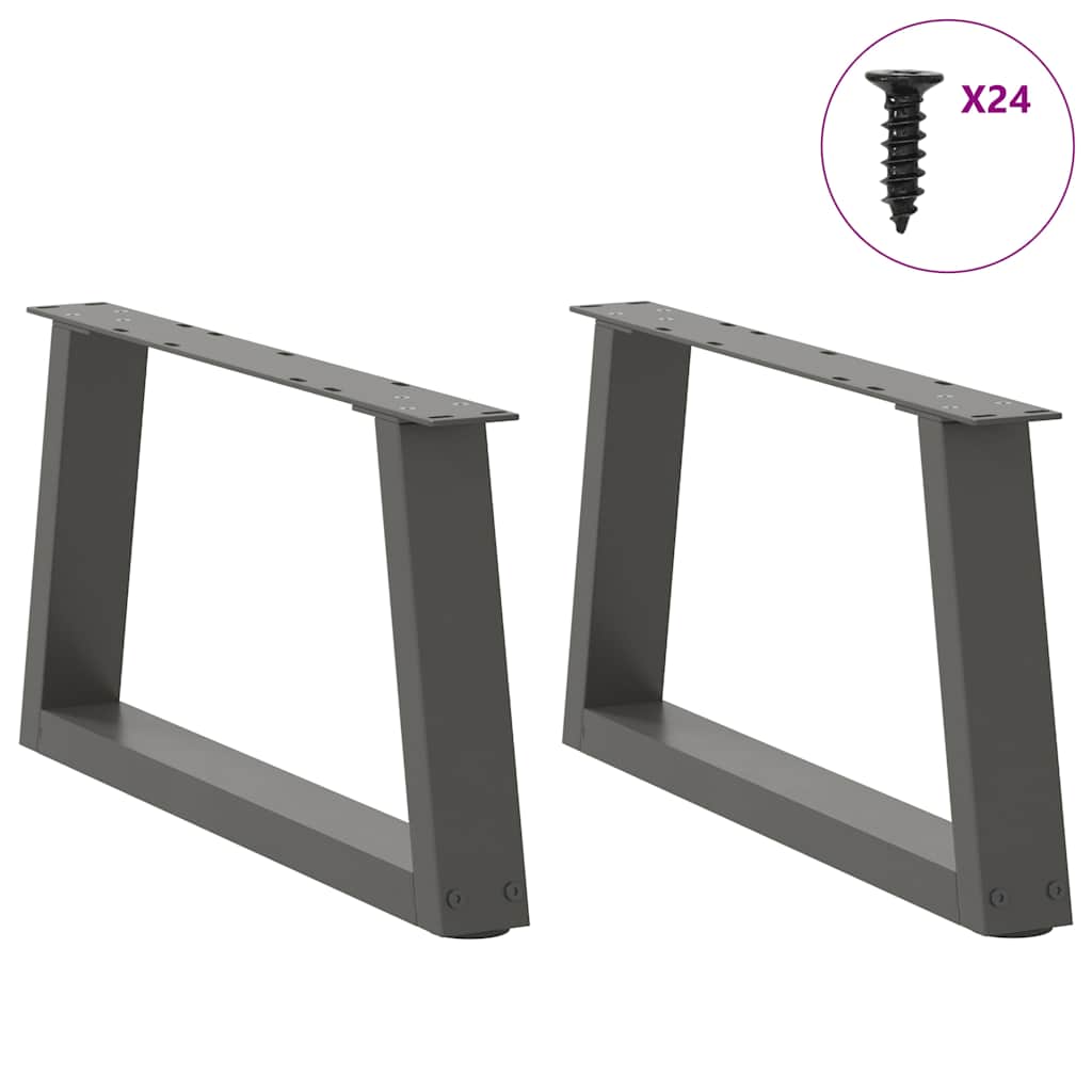 Coffee Table Legs V-Shape 2 pcs Anthracite 60x(30-31.3) cm Steel