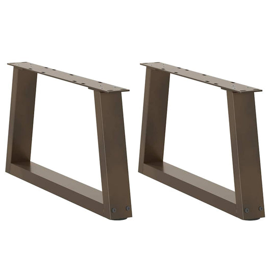 Coffee Table Legs V-Shape 2 pcs Natural Steel 60x(30-31.3) cm Steel