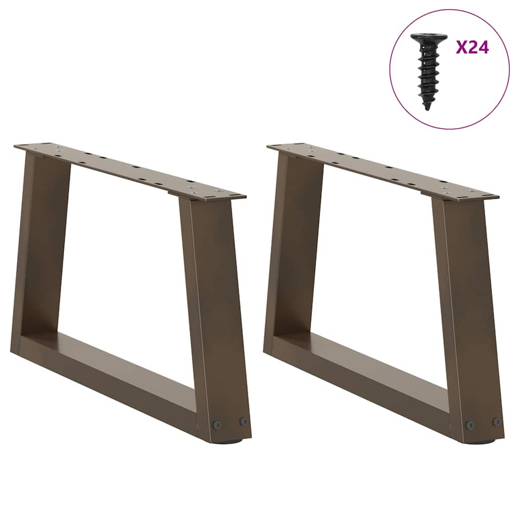 Coffee Table Legs V-Shape 2 pcs Natural Steel 60x(30-31.3) cm Steel