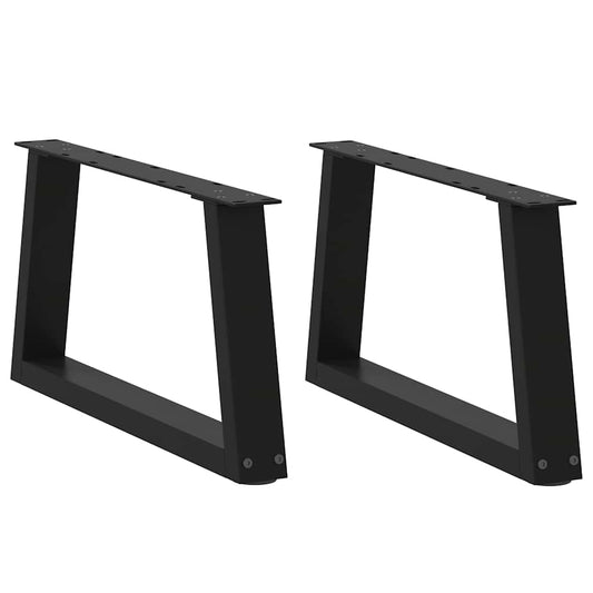 Coffee Table Legs V-Shape 2 pcs Black 70x(30-31.3) cm Steel
