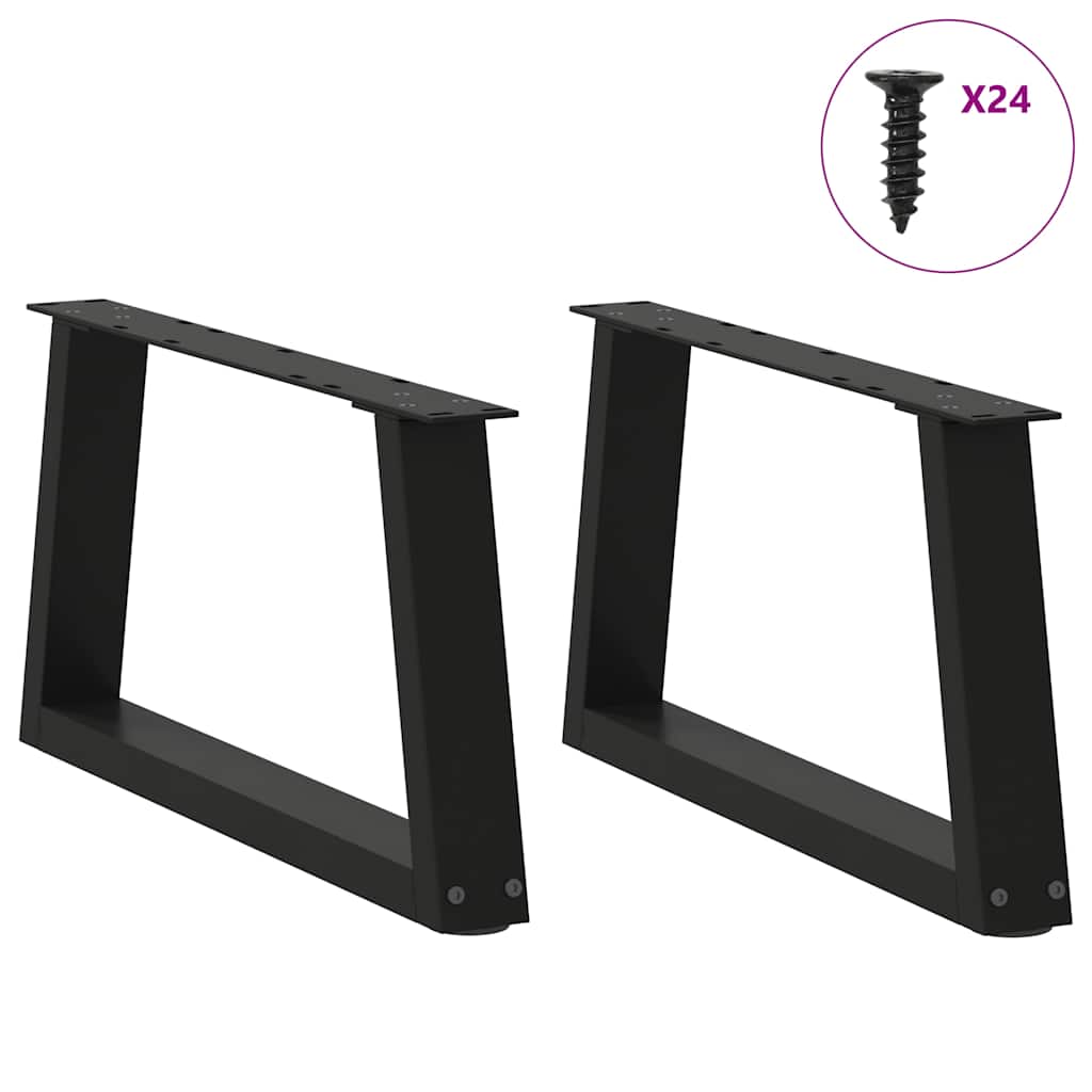 Coffee Table Legs V-Shape 2 pcs Black 70x(30-31.3) cm Steel