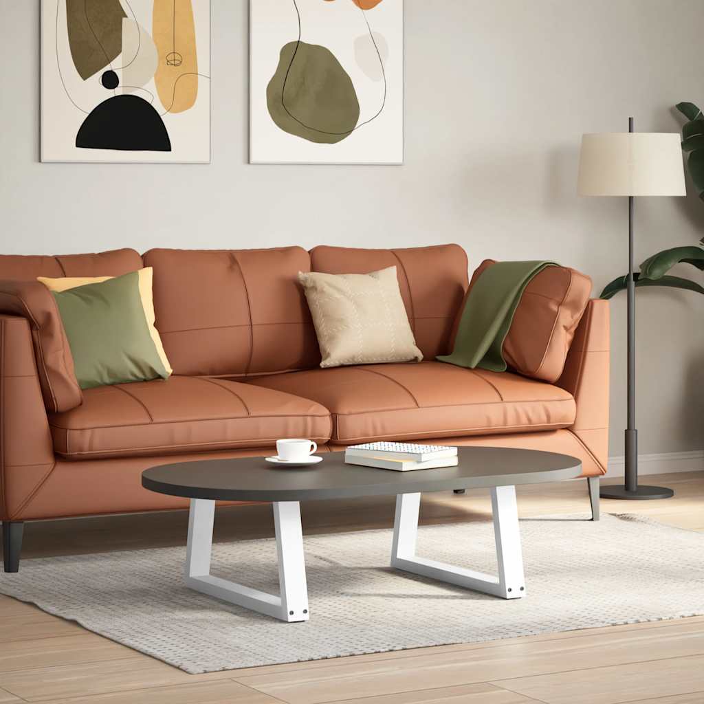 Coffee Table Legs V-Shape 2 pcs White 70x(30-31.3) cm Steel