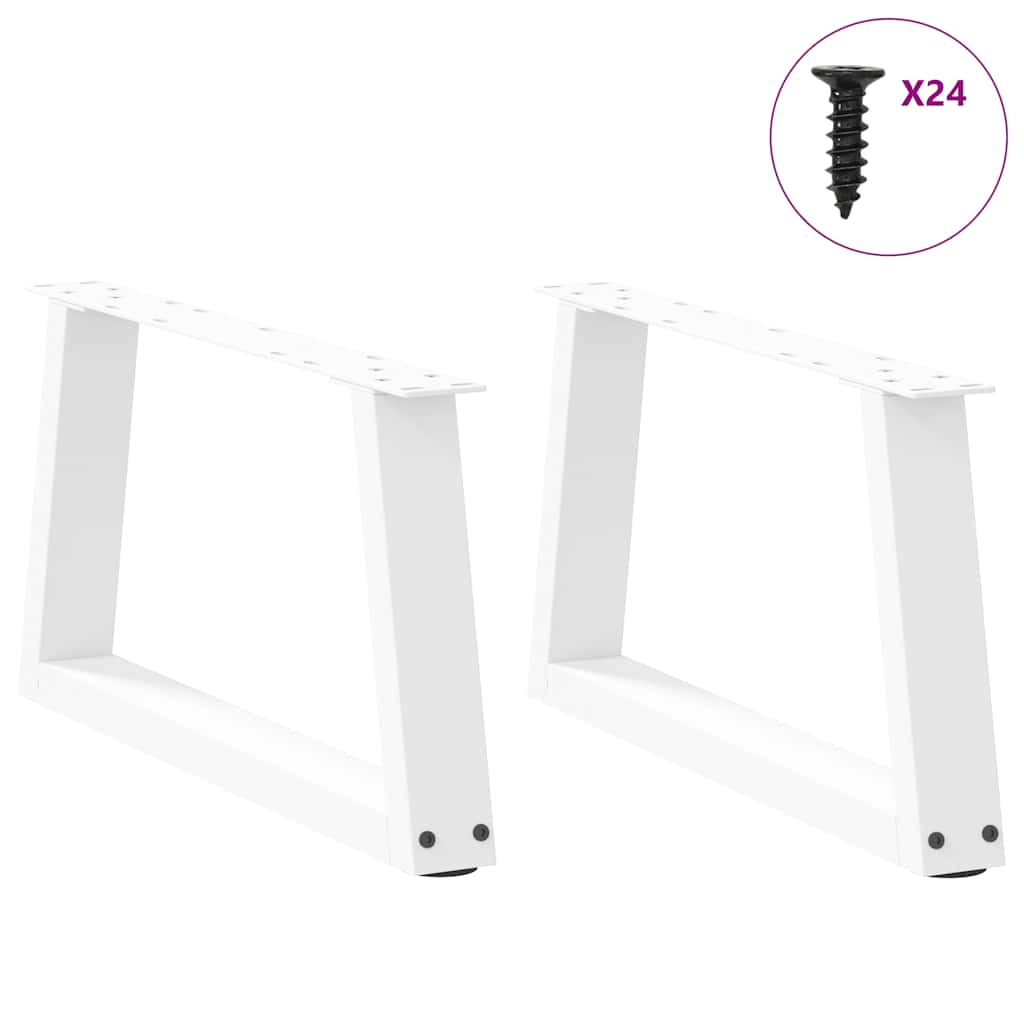 Coffee Table Legs V-Shape 2 pcs White 70x(30-31.3) cm Steel