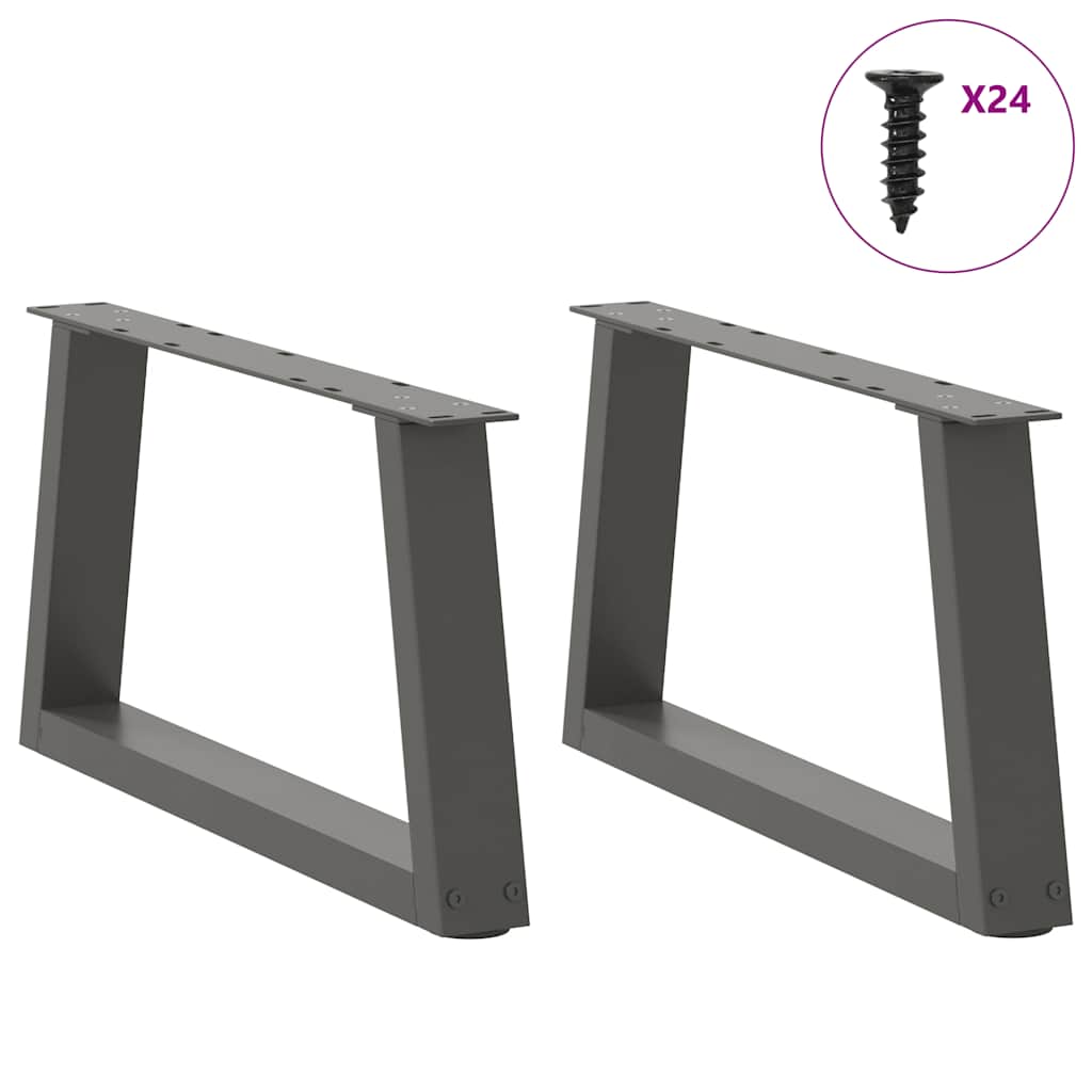 Coffee Table Legs V-Shape 2 pcs Anthracite 70x(30-31.3) cm Steel