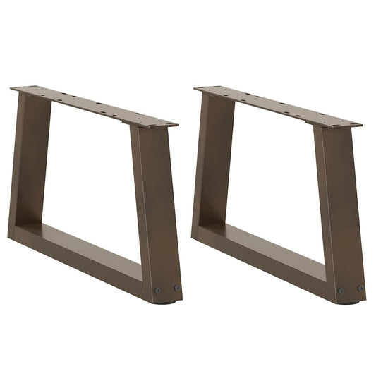Coffee Table Legs V-Shape 2 pcs Natural Steel 70x(30-31.3) cm Steel