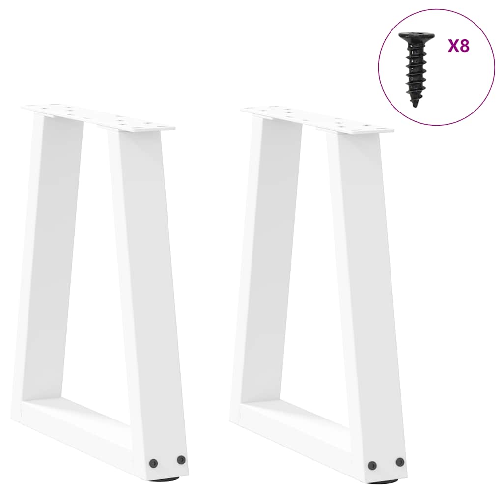 Coffee Table Legs V-Shape 2 pcs White 28x(42-43.3) cm Steel
