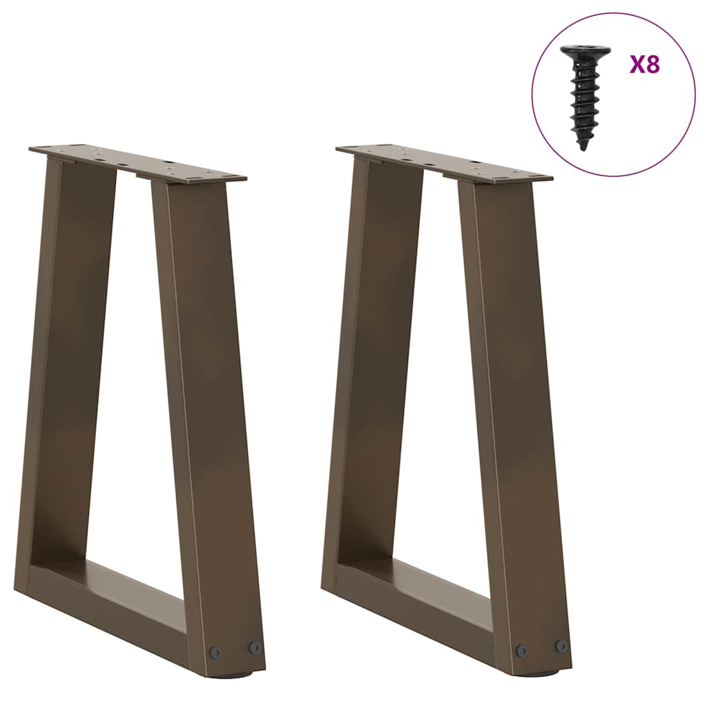 Coffee Table Legs V-Shape 2 pcs Natural Steel 28x(42-43.3) cm Steel