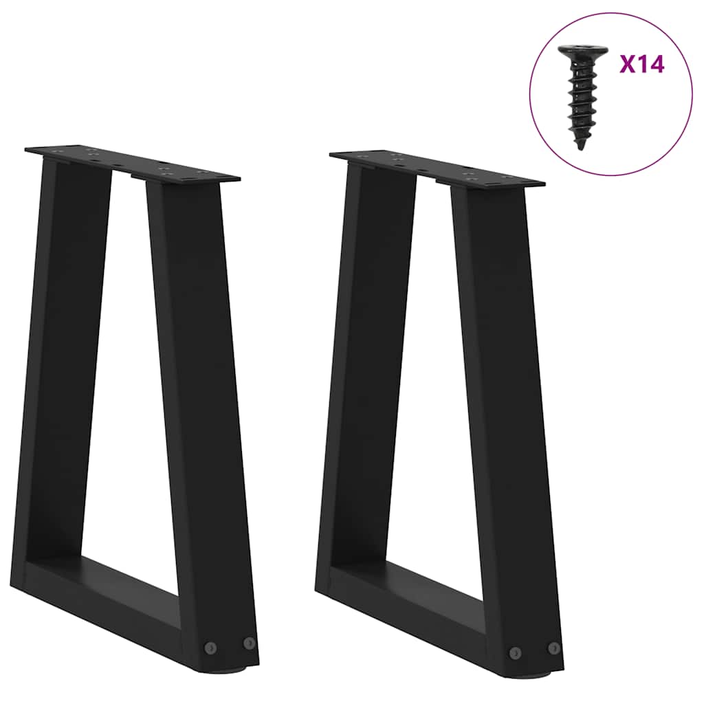 Coffee Table Legs V-Shape 2 pcs Black 38x(42-43.3) cm Steel