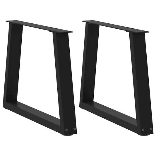 Coffee Table Legs V-Shape 2 pcs Black 50x(42-43.3) cm Steel