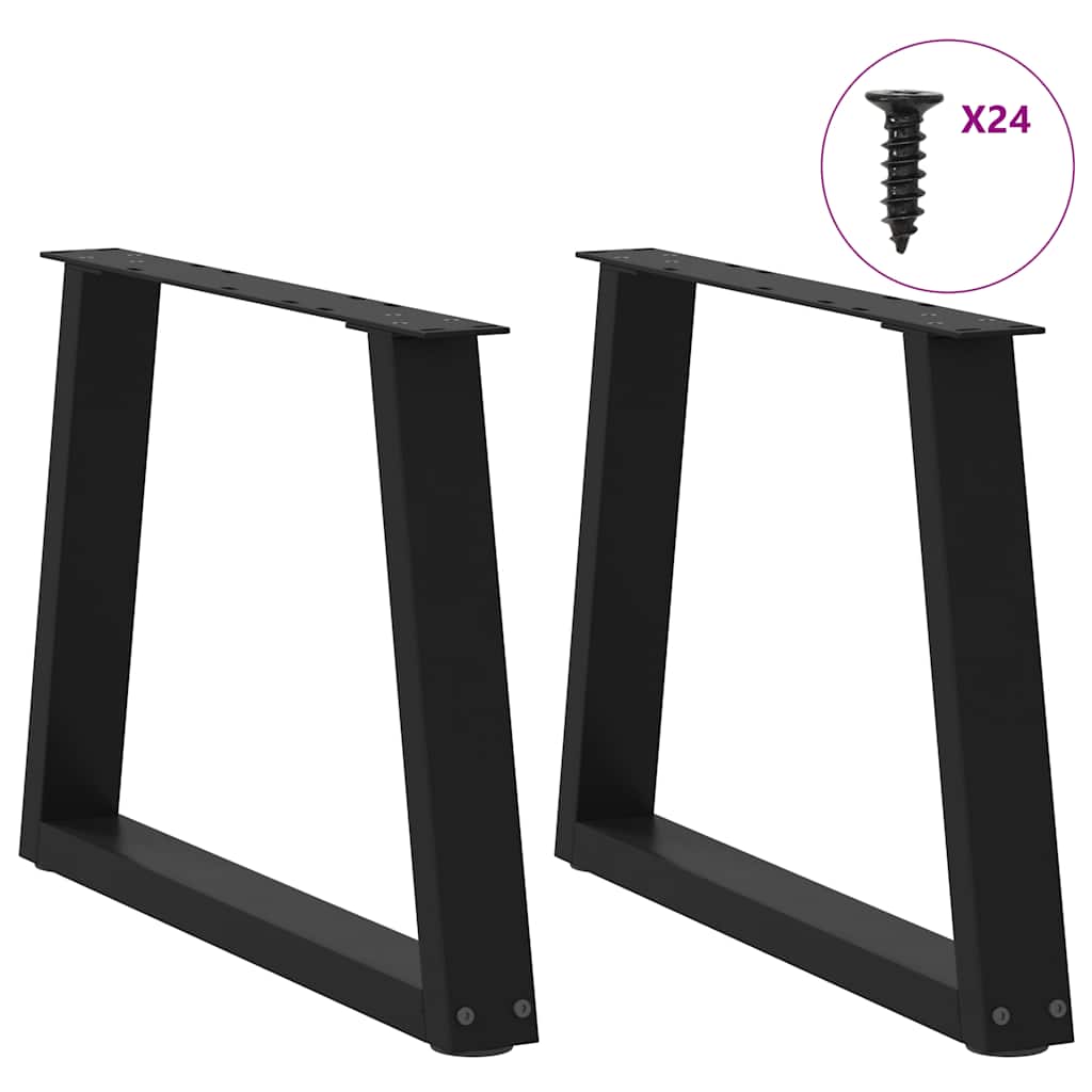 Coffee Table Legs V-Shape 2 pcs Black 60x(42-43.3) cm Steel